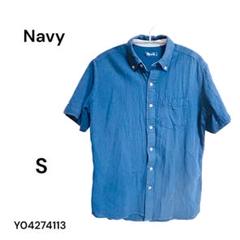 ★美品★ Navy. 半袖シャツ S ネイビー　胸ポケット　綿100%