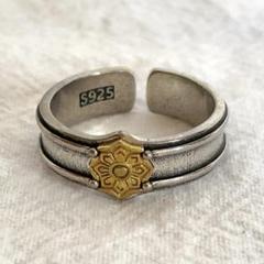 メンズリング silver925刻印 レトロフラワー メンズアクセ