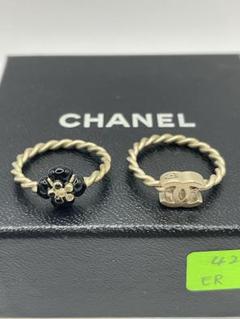 CHANEL シャネル　ココ・カメリア　ダブルリング　シャンパンゴールド