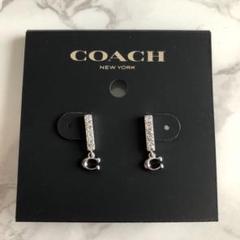 COACH ⭐︎シグネチャー ピアス ロゴ ホワイトローズゴールド新品未使用 安価ファッション - COACH ⭐︎シグネチャー ピアス ロゴ