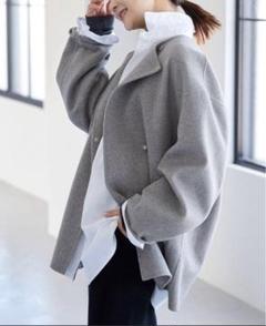 美品＊スローブイエナ HAMILTONダブルフェイスウールショートコクーンコート SLOBE IENA（スローブイエナ）の「HAMILTONダブルフェイスウール