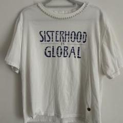 TRECODEパール付半袖Tシャツ　トレコード ロゴTのサムネイル