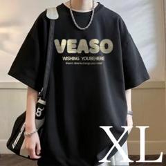 メンズ　シャツ　半袖　カジュアル　韓国　ブラック　Tシャツ　XL　夏