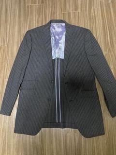 バーバリーブラックレーベル　ストライプ テーラードジャケット　Lサイズ BURBERRY BLACK LABEL｜バーバリーブラックレーベル ストライプ