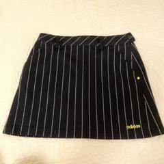【美品】adidas レディース ゴルフ スカート ネイビー ストライプ