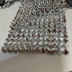 ★シルバー スパイク スタッド バック パンク ロック ビーズ クラフト