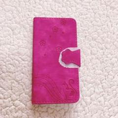 iPhone15 ケース 手帳型 桜 猫 花柄 大人ピンク カード収納