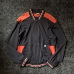 古着 90s トラックジャケット リブライン オレンジ Y2K 希少 レトロ