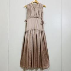 美品 amel エイメルオリジナル マットサテンロングワンピース