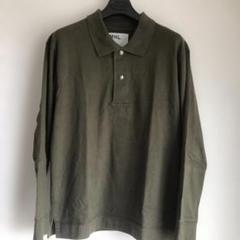 MHL マーガレットハウエル度詰天竺長袖ポロシャツカーキM