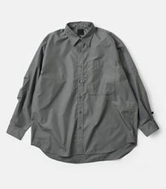 TECH REGULAR STRIPE SHIRT L/S Sサイズ TECH REGULAR STRIPE SHIRT L/S - CHARCOAL (BE-81025