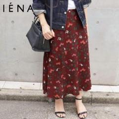 IENA イエナ フラワーモチーフスカート リボン スリット 36 日本製