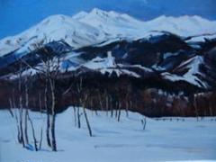 岡宏【乗鞍岳冬景】希少画集画、状態良好、新品高級額装付 岡宏【乗鞍岳冬景】希少画集画、状態良好、新品高級額装付