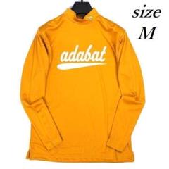 新品 アダバット ゴルフ モックネック シャツ ビッグロゴ オレンジ M