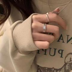 アクセサリー リング 韓国 シルバー 2点セット レディース