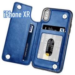 人気商品❗️高機能!iPhoneXR 他サイズあり♡背面収納手帳型ケース ネイビー