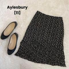 a1225＊Aylesbury フリルスカート　黒【11】膝丈　小花柄　可愛い