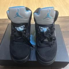 26.0 新品未使用品　Nike Air Jordan 5 ブラック/アクア Nike Men's Air Jordan 5 Retro Aqua Sneakers Black Blue Size