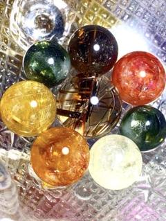 大玉上質ルチル入りキラキラ天然石粒まとめ売り✨