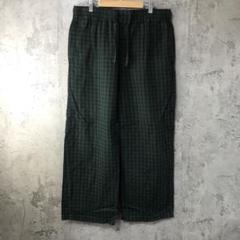 az316古着　チェックパンツ　パジャマパンツ　紺　緑　90s Y2K