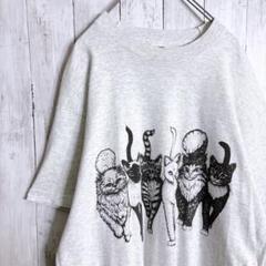 あいみょん/あのちゃん着用】90s 古着 動物 猫 ネコ 両面