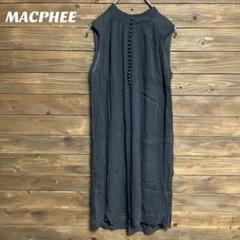 ♦︎【MACPHEE】 ノースリーブ ひざ丈ワンピース シルク　M