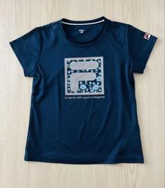 FILA ネイビー Tシャツ フラワーロゴ　L