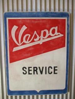 ビンテージ木製看板PIAGGIO検）アドバタイジング販促ガレージVESPA60s ビンテージ木製看板VESPA検）アドバタイジング販促ガレージ
