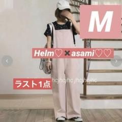 Ajwain リネンオーバーオール ピンク フリーサイズ
