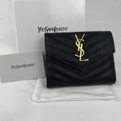 極美✨付属完備✨サンローラン 長財布 レザー Vステッチ キルティング 黒 極美✨サンローラン 二つ折り財布 キルティング Vステッチ