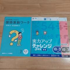 新品 セット 国語算数ワーク 3年生 実力アップ チャレンジ 進研ゼミ