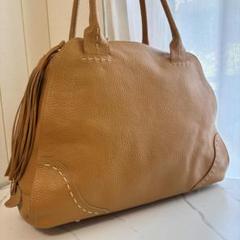 【美品】NAGATANI　トートバッグ　キャメル　本革フリンジ　高級　フォーマル