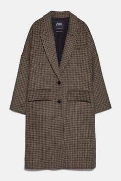 ZARA✨新品タグ付き　オーバーサイズ　ロングチェスターコート　チェック　ウール 2025年最新】zara チェック コートの人気アイテム - メルカリ