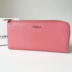 【極美品】FURLA 長財布 L字ファスナー サフィアーノレザー ピンク
