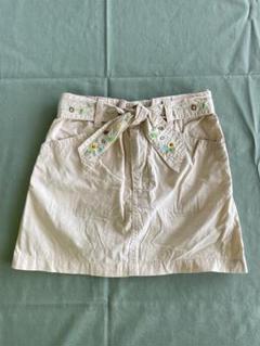 OSH KOSH オシュコシュ 刺繍リボンベルト付きベージュスカート120cm