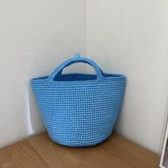 お値下げ☆ハンドメイドスズランテープ バッグ　水色64