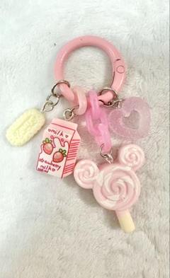 じゃらじゃらキーホルダー キーチャーム ロータス キャンディー ハンドメイド