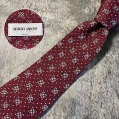 AN217 GIORGIO ARMANI ワインレッド シルク ネクタイ