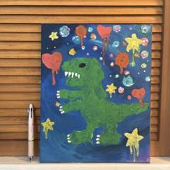 恐竜 らくがき アート 抽象画 インテリア 絵画 - メルカリ