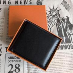 本革✨財布 メンズ 二つ折り 小銭入 薄型 開運 プレゼント 箱付 バイカラー