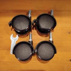 スチールラック 25mm キャスター 4個セット ストッパー付 ルミナス