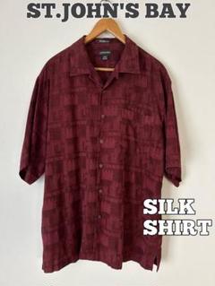 ST.JOHN'S BAY 半袖シャツ 開襟シャツ シルクシャツ
