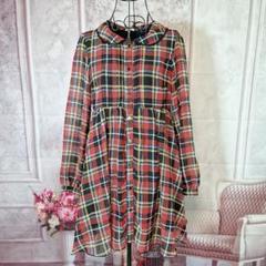 Doublefocus　チェック　ワンピース　シフォン　パンクロック系にも！