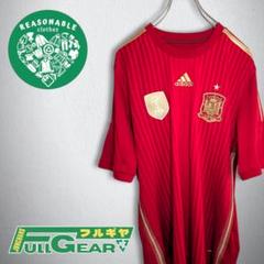 古着　サッカー　ユニフォーム　スペイン代表　ストライプ　メンズ　Lサイズ相当