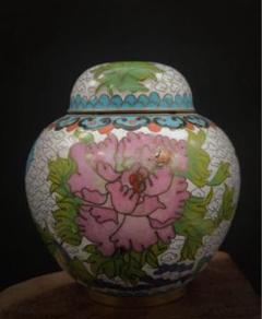 中國美術 古玩 景泰蓝 花鳥紋樣白地 七宝焼 茶入 茶筒 茶道具 中國美術 古玩 景泰蓝 花鳥紋樣白地 七宝焼 茶入 茶筒 茶道具