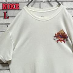 NIKE☆エア・ナイキ☆Tシャツ 半袖 ビッグロゴ 両面ロゴ L ホワイト/白
