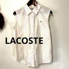 LACOSTE ラコステ　ノースリーブブラウス　ロゴ刺繍　ストレッチ　42