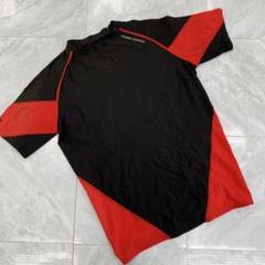 UNDER ARMOUR スポーツTシャツ ブラック×レッド 切替デザイン 半袖