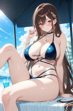 A2253 AIイラスト　美女 L版サイズ 1点物