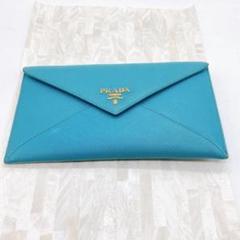 【貴重✨美品】‼️PRADA 長財布 ブルー PRADA新作SAFFIANO二つ折り財布ASTRALEライトブルー/1ML018_QHH